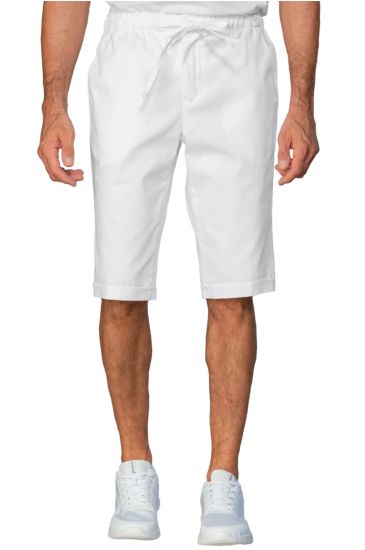 Unisex Slim Fit Shorts with Zip - Isacco White