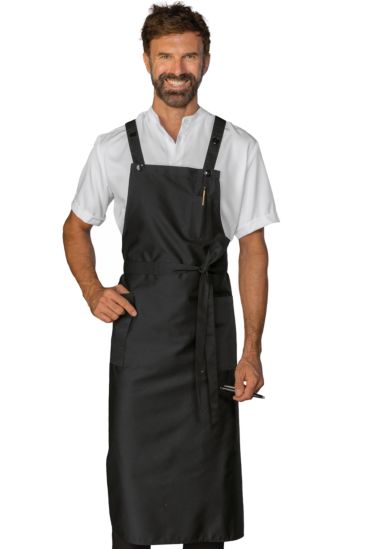 Gordon Black Bib Apron - Isacco Black